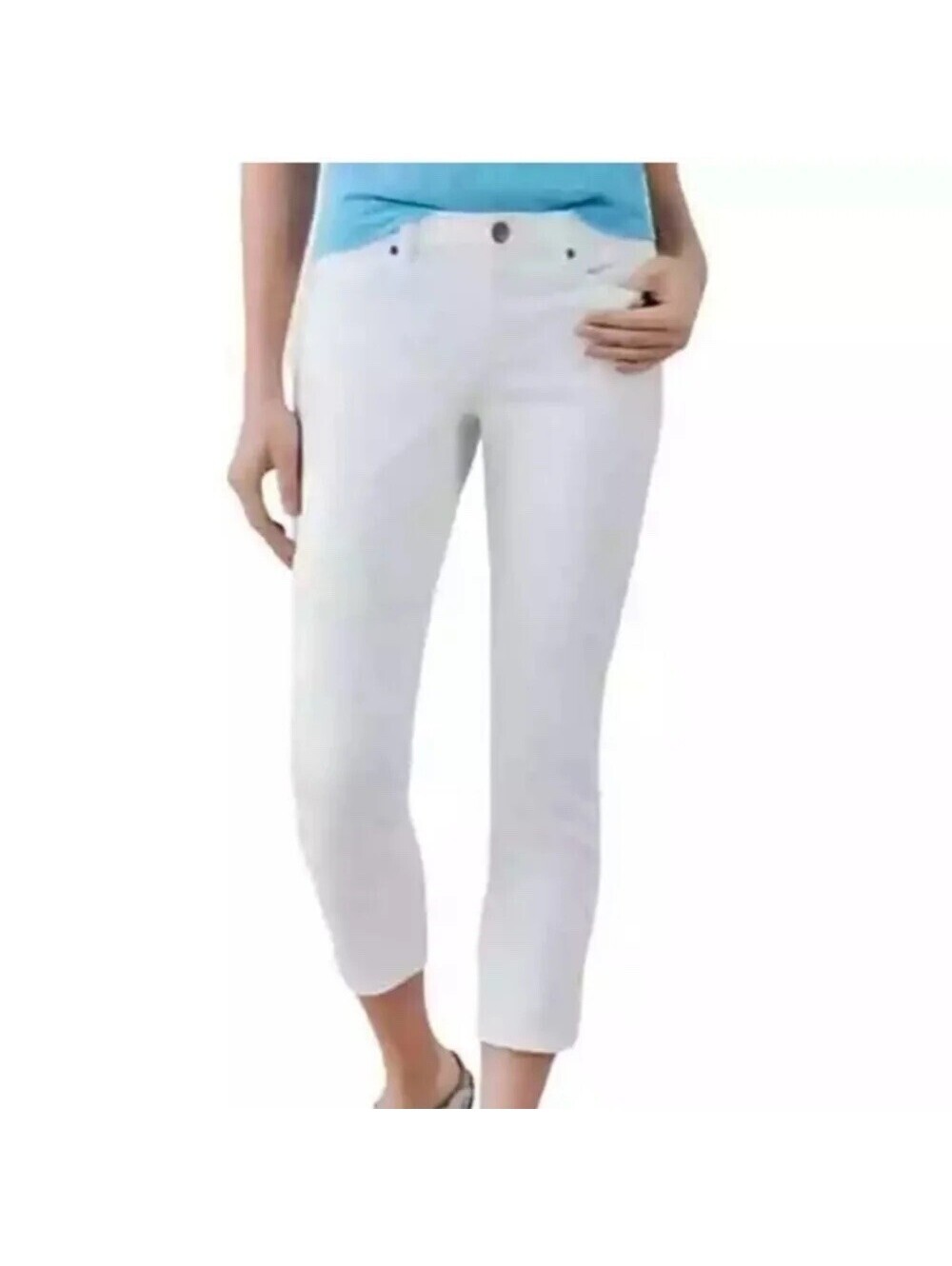 J. Jill EUC Women's White Smooth Fit Cropped Jeans Size 12
